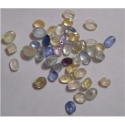 Natural Loose Yellow And Blue Sapphire Mixed Shape Stones Weight : 60.80 Ctw