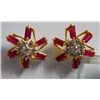 Image 1 : 5.045g Earring in 14kt 4.551g Gold,0.65 Ctw Diamond,1.82 Ctw Ruby