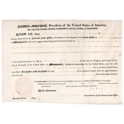 JOHN QUINCY ADAMS 1825-Dated, Rare Re-use Document Signed, As President