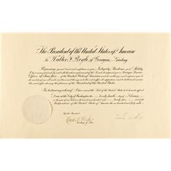 JOHN CALVIN COOLIDGE, 30th President  Signed Presidential Appointment