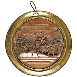 1858 Declaration of Independence Solid Copper Plaque by Koppel Rare Type