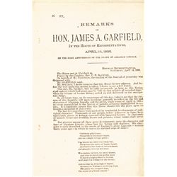 JAMES A. GARFIELD Speech 1st Anniversary Death of Abraham Lincoln April 14, 1866