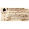 Image 1 : (JOHN HANCOCK) 1764, Shipping Document of a Bag Containing 500 Dollars