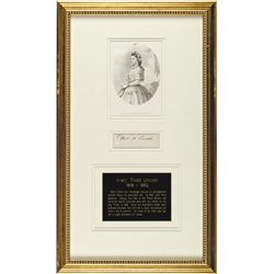 MARY TODD LINCOLN, Superb Framed Presentation Cut Signature