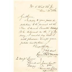 SAMUEL F. B. MORSE, American Inventor 1861 Civil War Date Autograph Letter
