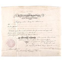 JAMES POLK + JAMES BUCHANAN, (Two United States Presidents) Document Signed 1845