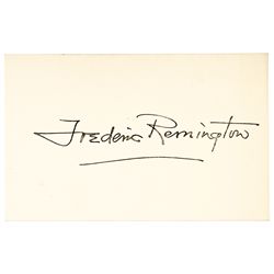 FREDERIC REMINGTON, Bold Signature, On Card