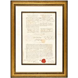 GEORGE WASHINGTON and THOMAS JEFFERSON 2x Signed Three-Language Ship Document