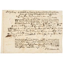 WILLIAM WILLIAMS, Signer of the Declaration of Independence 1765 Document Signed