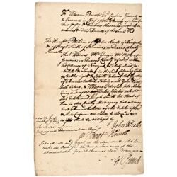 English Royal Governor WILLIAM BURNET, Manuscript Document Signed 1723