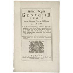 1732, British Debt Act Colonies in America Regarding Lands, Houses, Negroes...