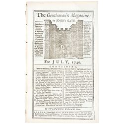 1740 GENTLEMANS MAGAZINE, London, View of the Town and Castle of St. Augustine
