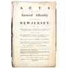 Image 1 : 1776 Acts of Assembly of New Jersey, 1702-1776 by Currency Printer Isaac Collins