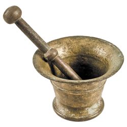 c. 1690 Colonial Era, Mortar and Pestle Matched Set, Likely Dutch New York Use