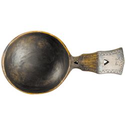 Museum Quality Late 18th Century Colonial Hand-Carved Folk Treenware Welsh Spoon