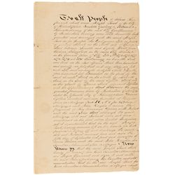 Joseph Reed, Jr. and Major General John Barker Signed Covenant Document