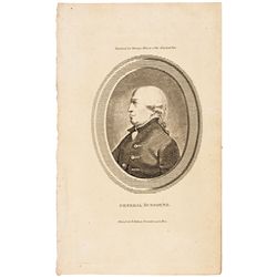 1782 Copperplate Engraving of British Major General John Burgoyne