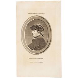 COMMODORE ESEK HOPKINS, Engraving 1782, First Commander of the Continental Navy