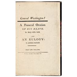 Famous FUNERAL ORATION On the Death of GEORGE WASHINGTON by Major Gen. Henry Lee