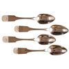 Image 1 : Exceptional Group of Four Isaac Hull Silver Tablespoons Initialed I H Isaac Hull