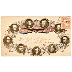 1861 Patriotic Cover, President Lincoln and his Cabinet Postally Used Tied Stamp