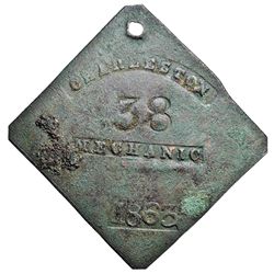 Unique 1862/1863 Double Stamped Slave Tag With MECHANIC/PORTER Dual Professions