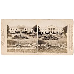 c. 1880 Stereoview Card Photograph Titled, The Presidents Mansion