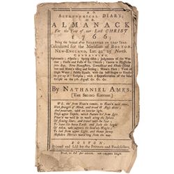 PAUL REVERE Eclipse Engraving Illustrated in 1766 Colonial Almanac