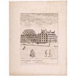 1875 Restrike Print of Historic Paul Revere Engraving - In Cambridge New England