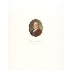 Handcolored Print: Dr. Benjamin Franklin, Aged 84