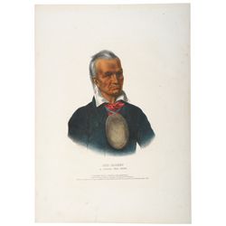 1837 McKenny + Hall Lithograph, RED-JACKET A SENECA WAR CHIEF