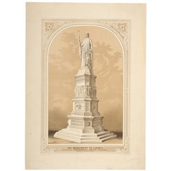1875 Lithograph, THE MONUMENT TO LIBERTY