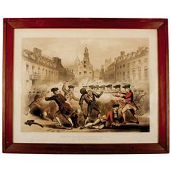 Rare 1856 Print of The 1770 The Boston Massacre by W. Champney