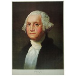 1932, Color Lithograph of George Washington, After the Gilbert Stuart Painting
