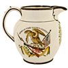 Image 1 : Outstanding Polychrome Historic Pearlware Pitcher - Arms of the United States