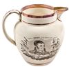 Image 1 : c. 1815 Historic Patriotic War of 1812 Strawberry Luster Pitcher