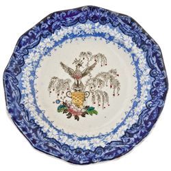 c. 1800s American Eagle Decorated Pearlware Cup Plate