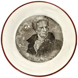 c. 1828, Andrew Jackson Presidential Campaign Hero of New Orleans Cup Plate