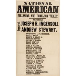 c. 1853 Rare FILLMORE + DONELSON Presidential Campaign Textile