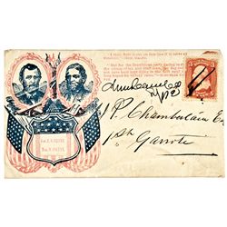 c. 1868, Presidential Campaign Grant and Colfax Postally Used Patriotic Envelope
