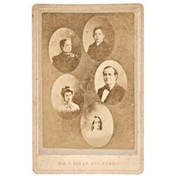 c. 1896-1900 Cabinet Card Presidential Candidate William Jennings Bryan Family