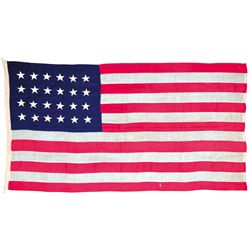 1820 Historic Large 24-Star Hand-Sewn American Flag 6/6/6/6 Pattern Design