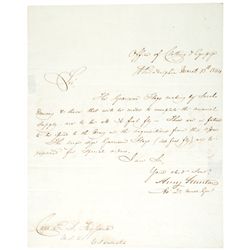 1844 Letter Authorizing the Creation of Thirty-Five Foot Garrison Flags