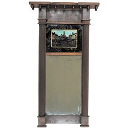 c 1830 Boston Massacre Folk Art Style Hand-Painted Decorative Glass Panel