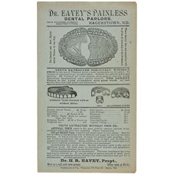 Graphic 1890s Painless Dental Parlors Advertising Broadside