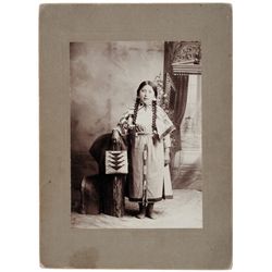 c. 1880, Cabinet Card Photograph Native American Girl by Van Winkle's Art Studio