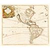 Image 1 : 1721 Hand-Colored Engraved Map of America, California as an Island by John Senex