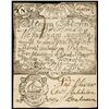 Image 1 : Colonial Currency, MA, 1740 SILVER BANK Note Five Shillings Contemp. Counterfeit