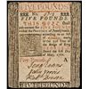 Image 1 : BENJAMIN FRANKLIN Printed Pennsylvania. May 1, 1760. Five Pounds Colorful Note