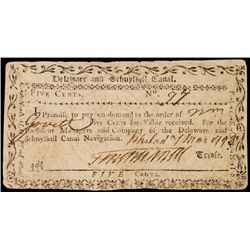 Newly Discovered Five Cent Colonial Currency, PA, March 7, 1793, Five Cent Note